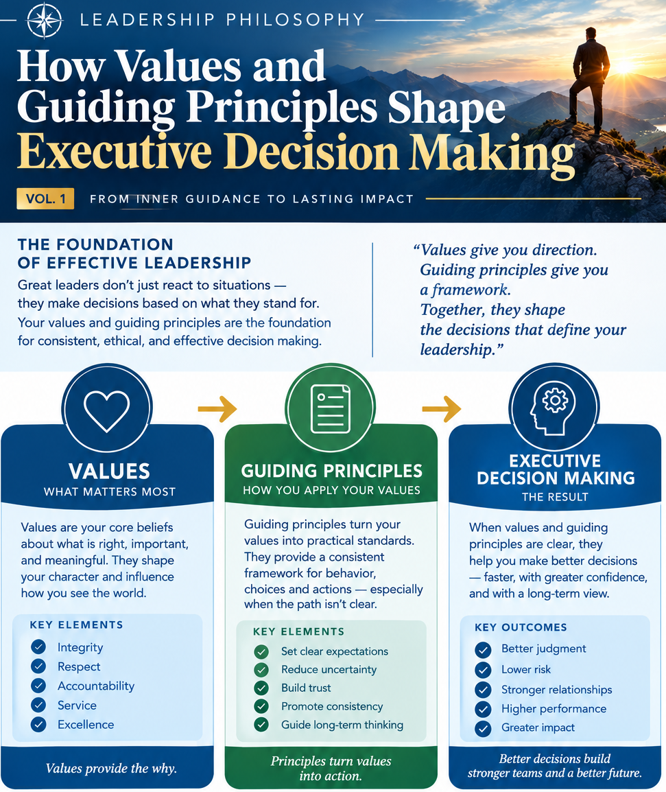 Leadership Philosophy in Practice: How Values, Beliefs, and Guiding Principles Shape Executive Decision Making — Vol 1