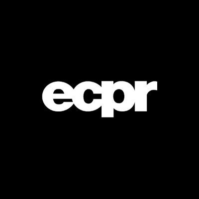 ECPR logo in bold white text against a black background, representing the European Consortium for Political Research.